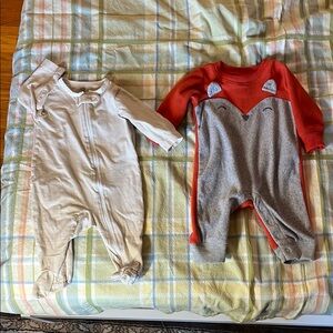 Two Sleepers Orange and Grey Fox‎ Kids One Piece